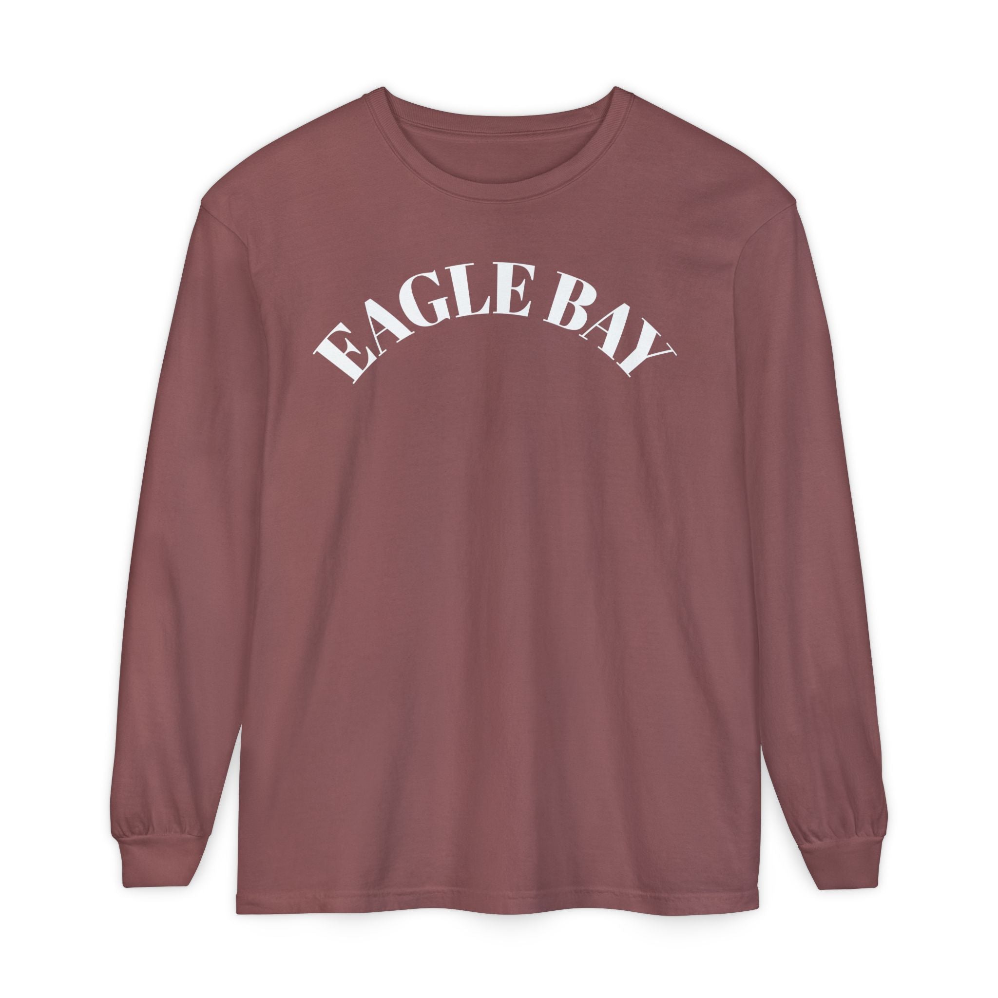 Eagle Bay Long Sleeve Tee — Classic Arch Logo Cotton Shirt