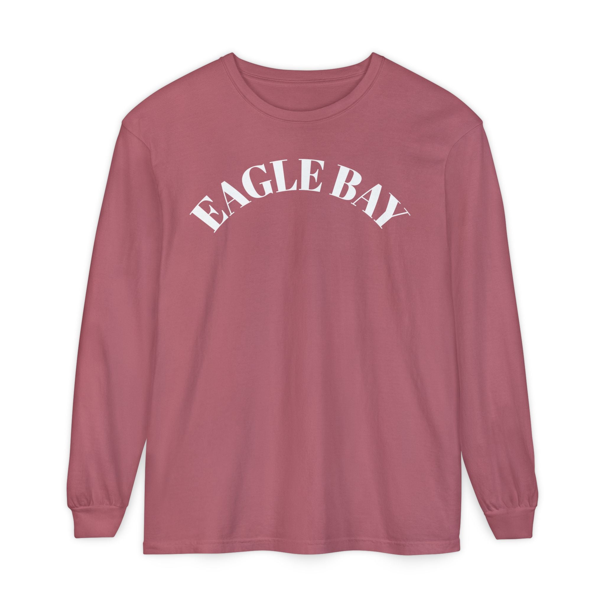 Eagle Bay Long Sleeve Tee — Classic Arch Logo Cotton Shirt