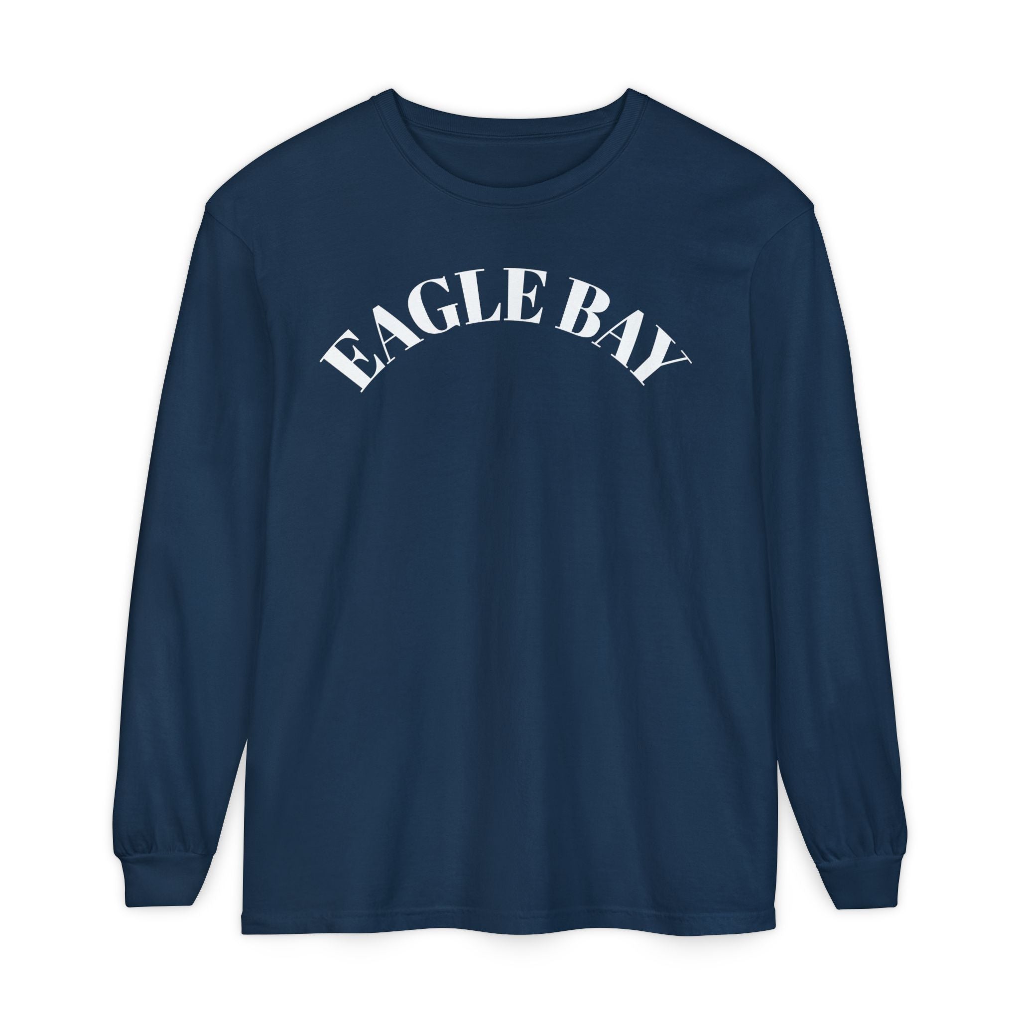 Eagle Bay Long Sleeve Tee — Classic Arch Logo Cotton Shirt