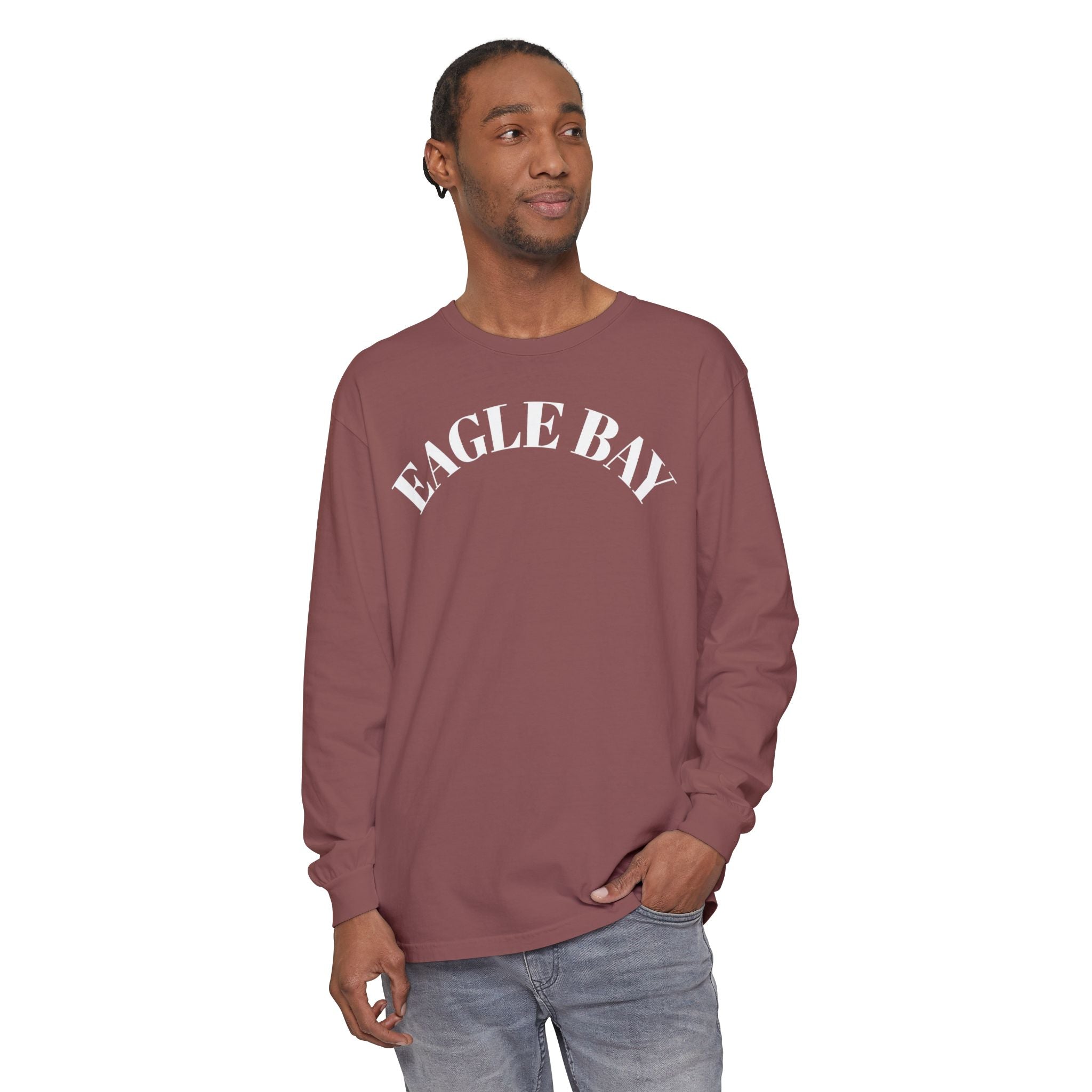 Eagle Bay Long Sleeve Tee — Classic Arch Logo Cotton Shirt