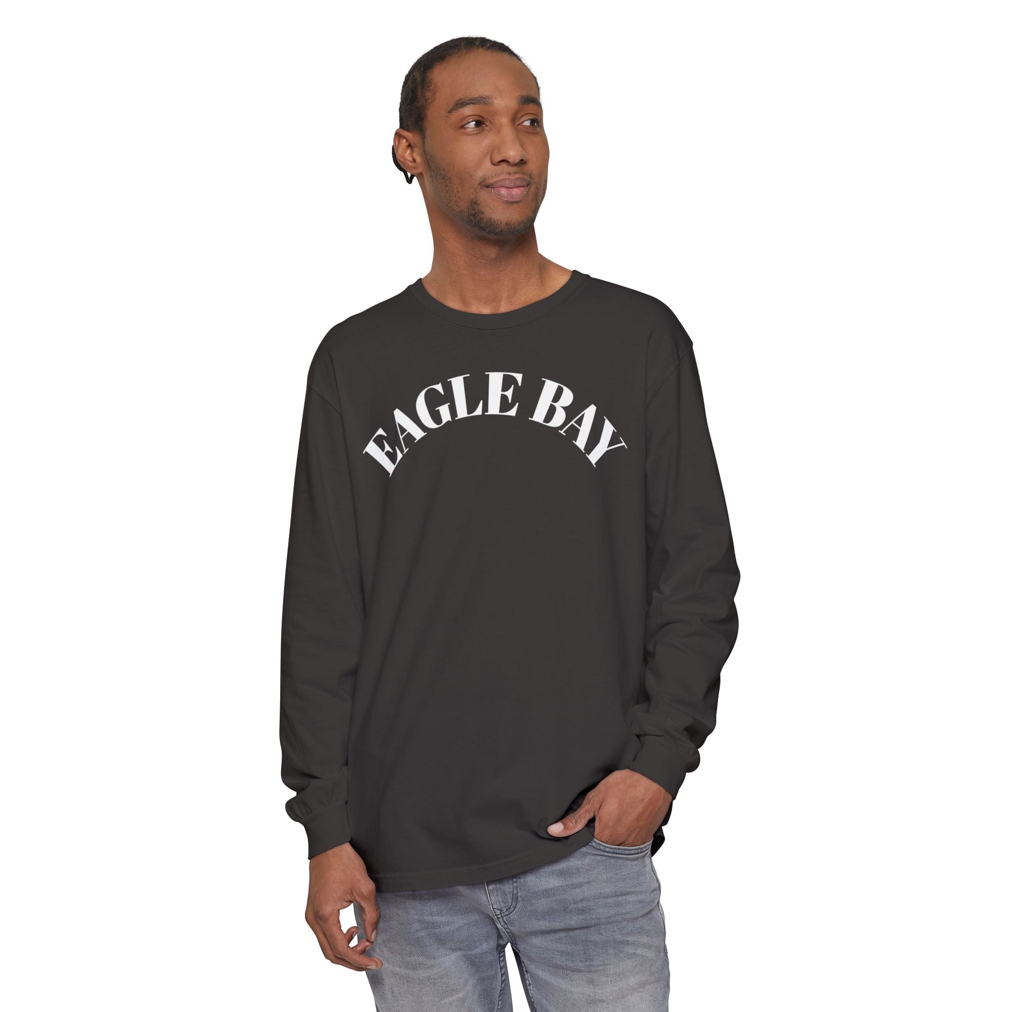 Eagle Bay Long Sleeve Tee — Classic Arch Logo Cotton Shirt