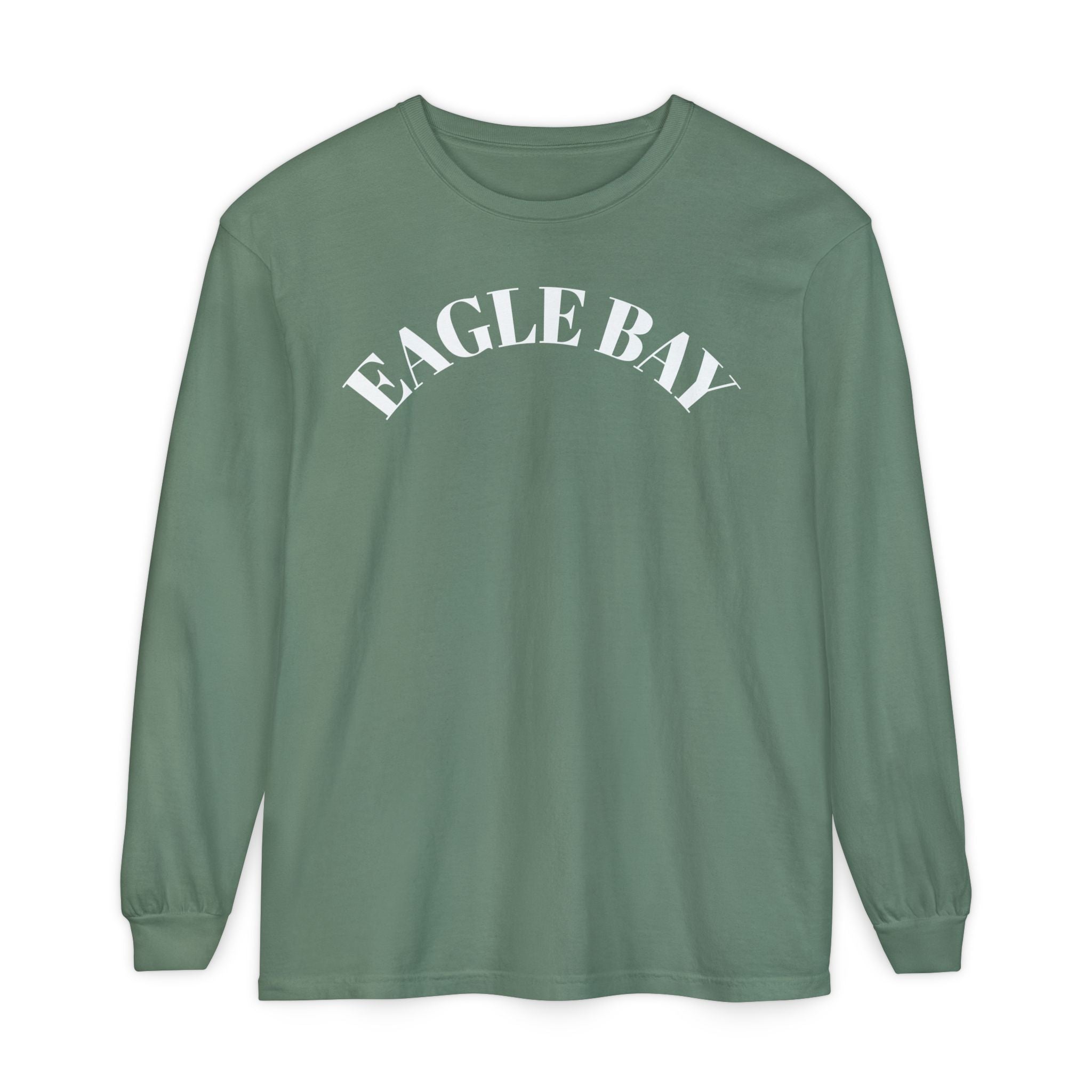 Eagle Bay Long Sleeve Tee — Classic Arch Logo Cotton Shirt