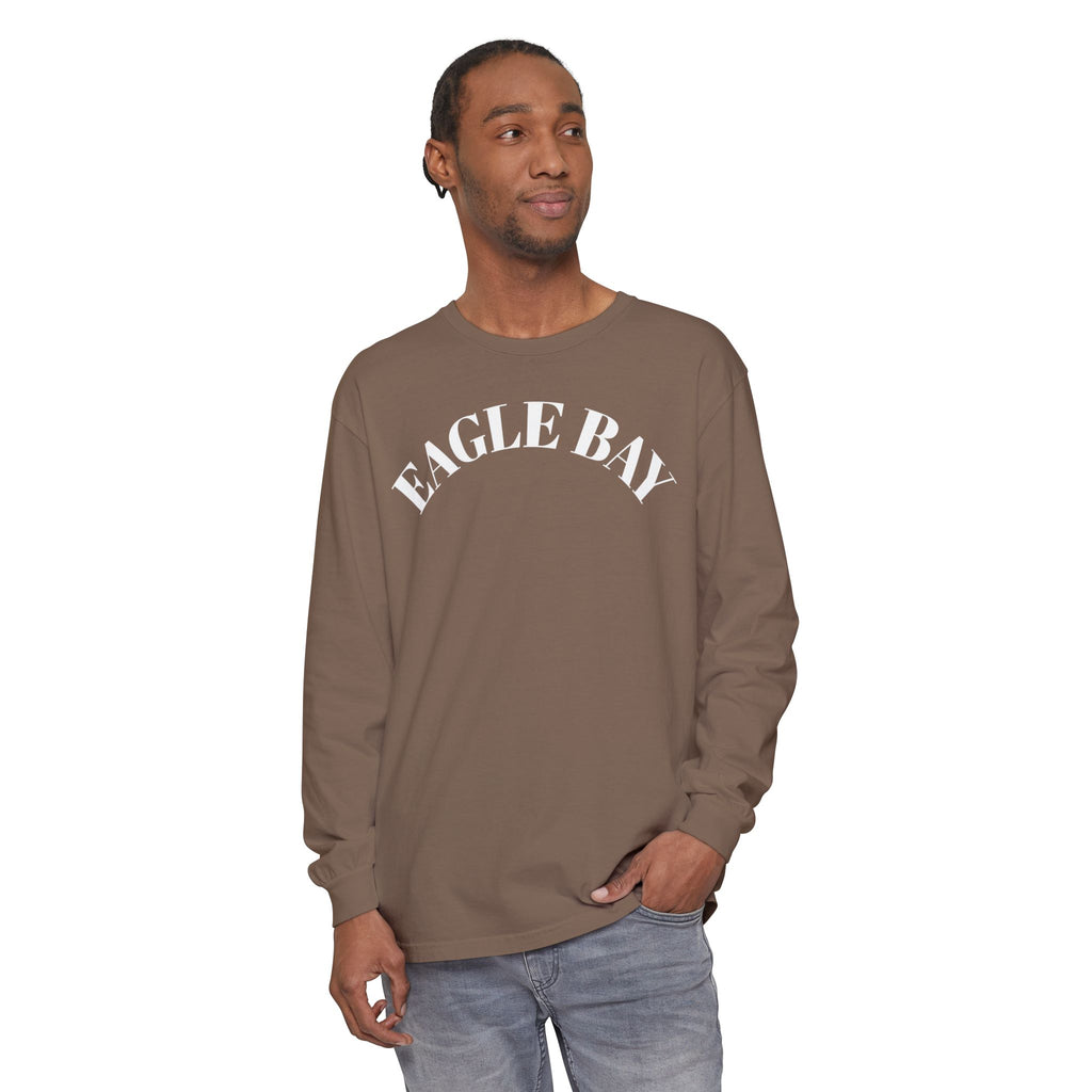 Eagle Bay Long Sleeve Tee — Classic Arch Logo Cotton Shirt
